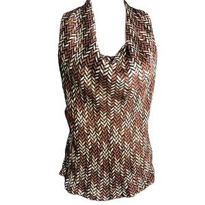 Rafaella Size M Cowl-Neck Sleeveless Top